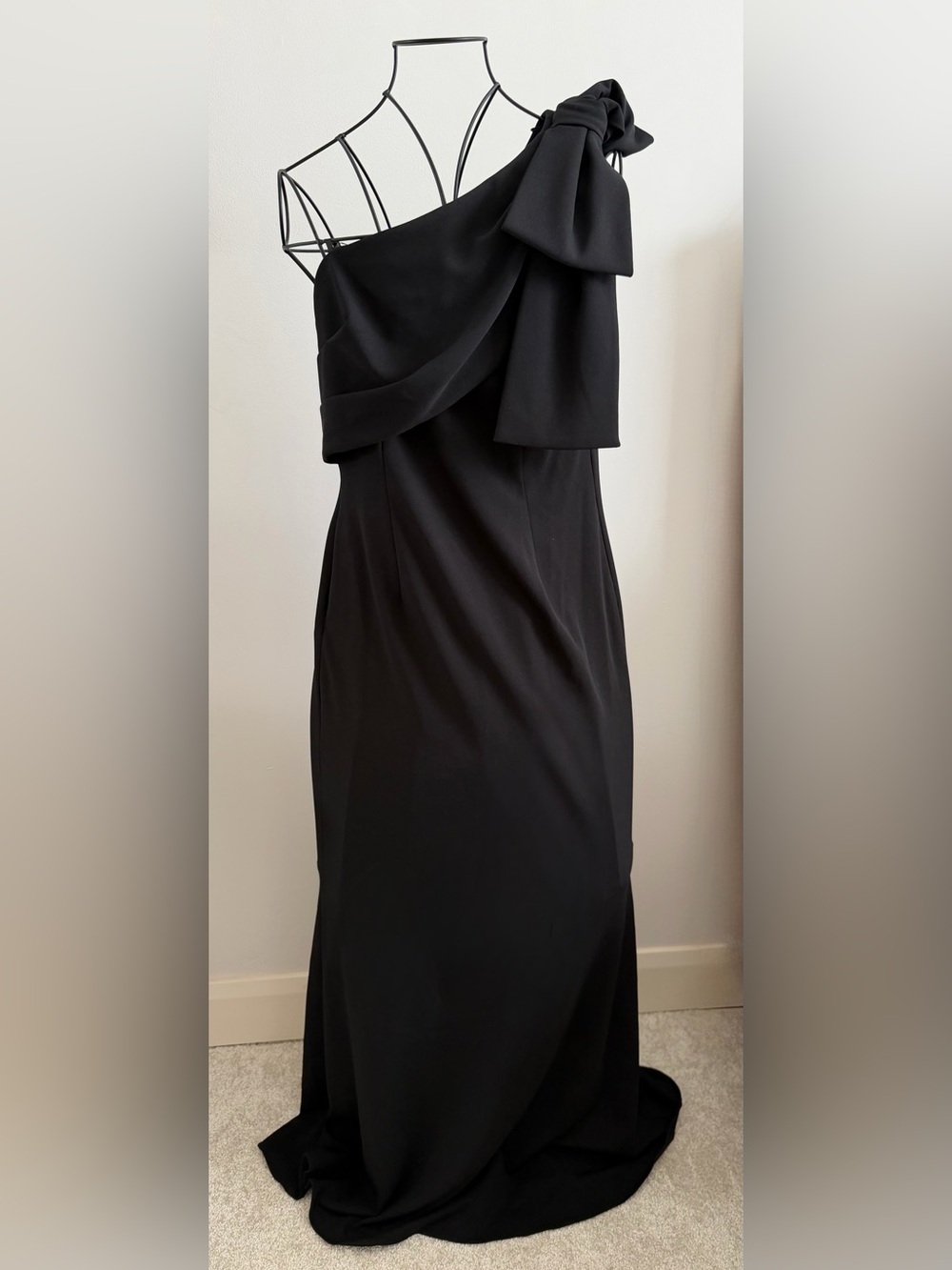 Final Price Adrianna Papell Black Draped Maxi Dress